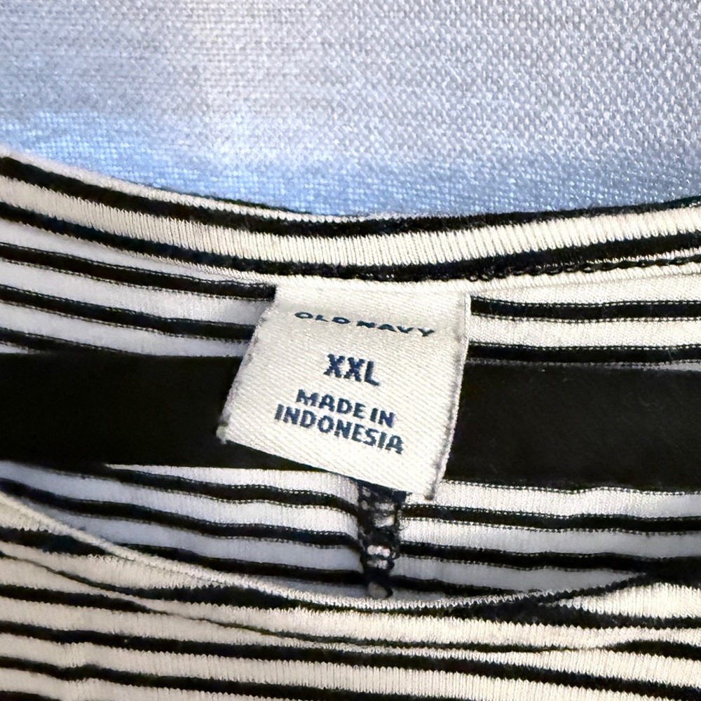 Old Navy Black and White Striped Dress XXL